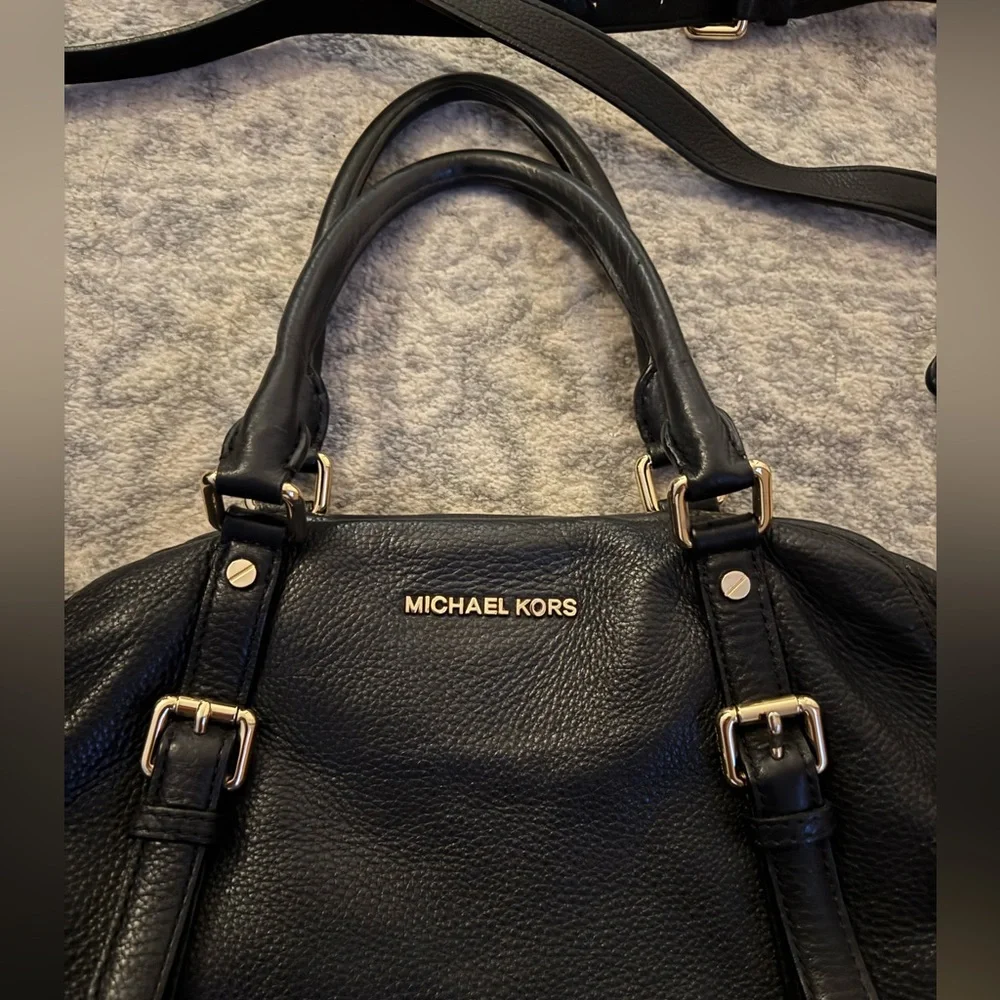 Michael Kors Black Leather Bedford Satchel Bag - Picture 3 of 11